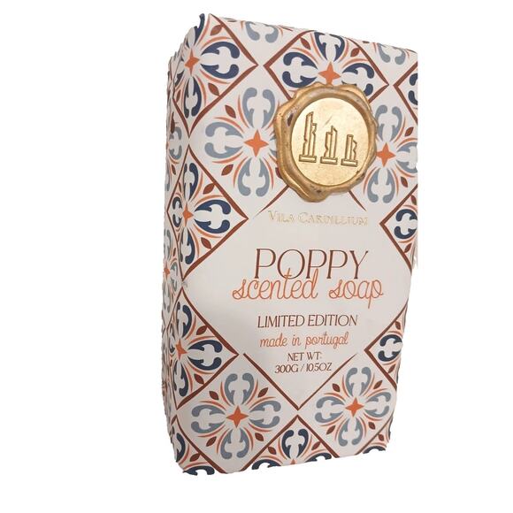 Portugal Soap Bar POPPY SCENTED Luxury Gift Wrapped Spa Bath Limited Edition - Picture 1 of 9